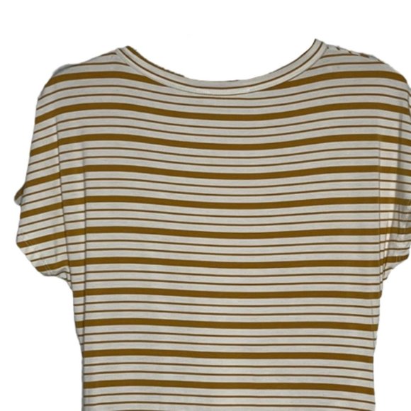 Altar’d State Golden Brown/White Tie Front Striped Dress - M - Picture 6 of 8